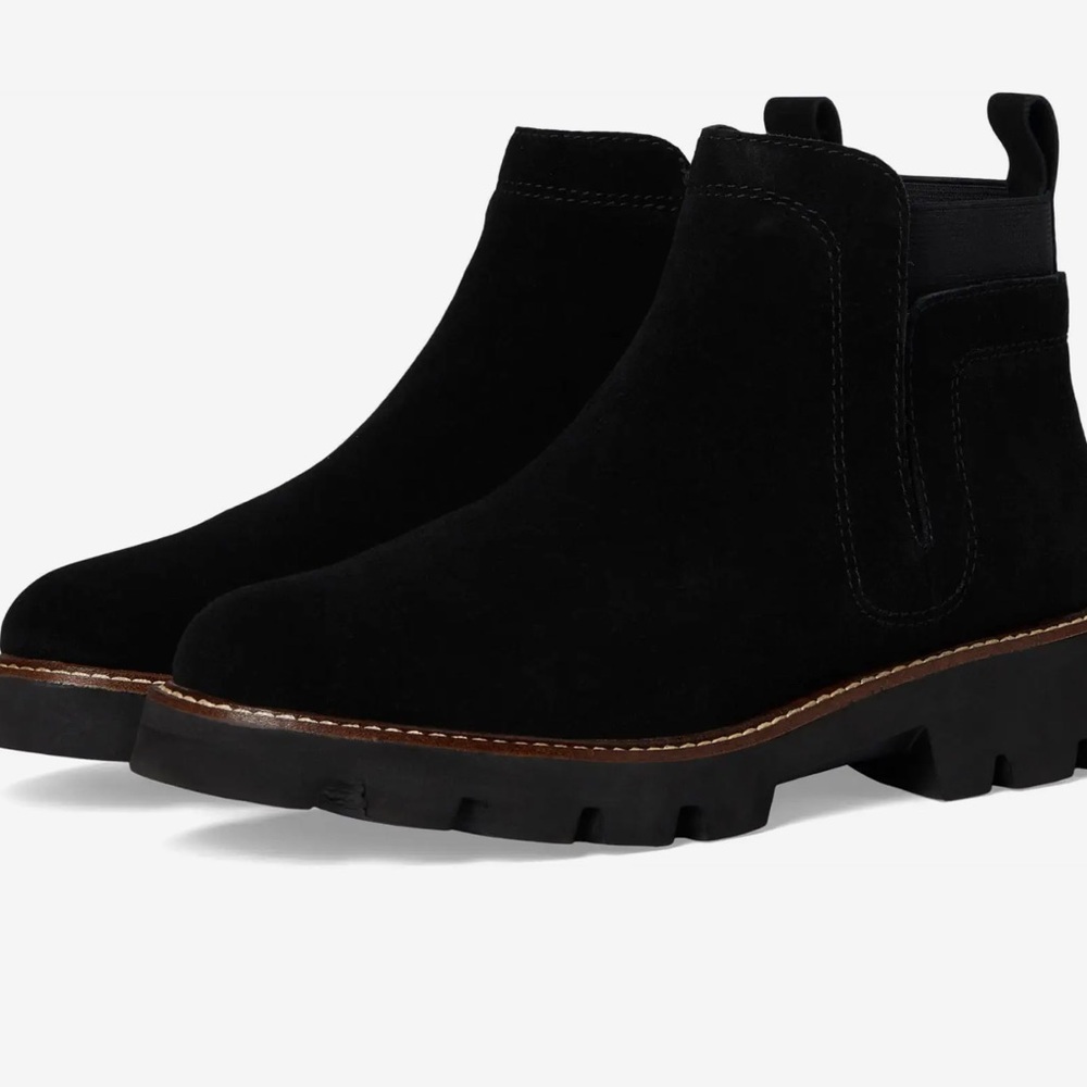 Black Suede Ankle Boots, White Mountain, Size 7, Very Gently Used